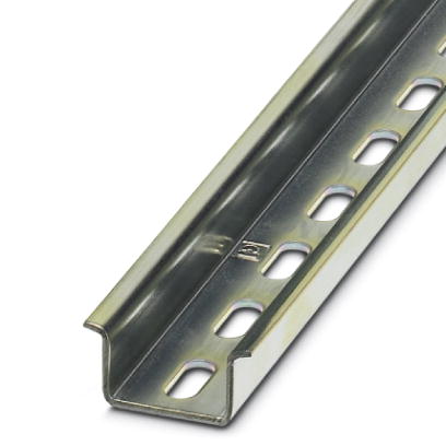 Phoenix Contact NS35 Tall DIN Rail; Perforated; Zinc-Plated Steel; 12.00 in. Length
